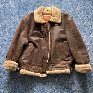 Men’s XL New River Genuine Article Leather Jacket with Sherpa Lining